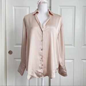 Zara champagne silky blouse